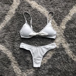 Zaful white bathing suit thong